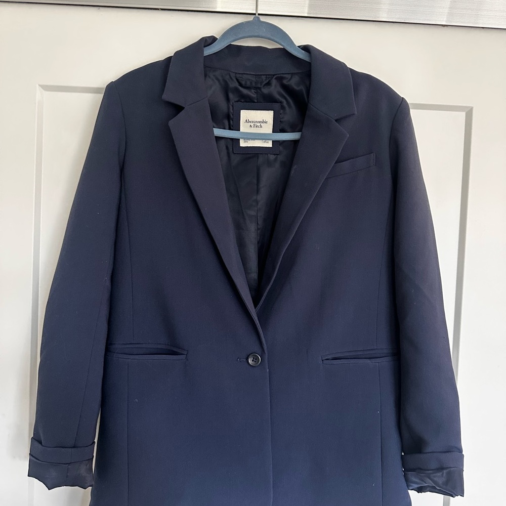 Abercrombie & Fitch Women's Navy / Dark Blue Blazer